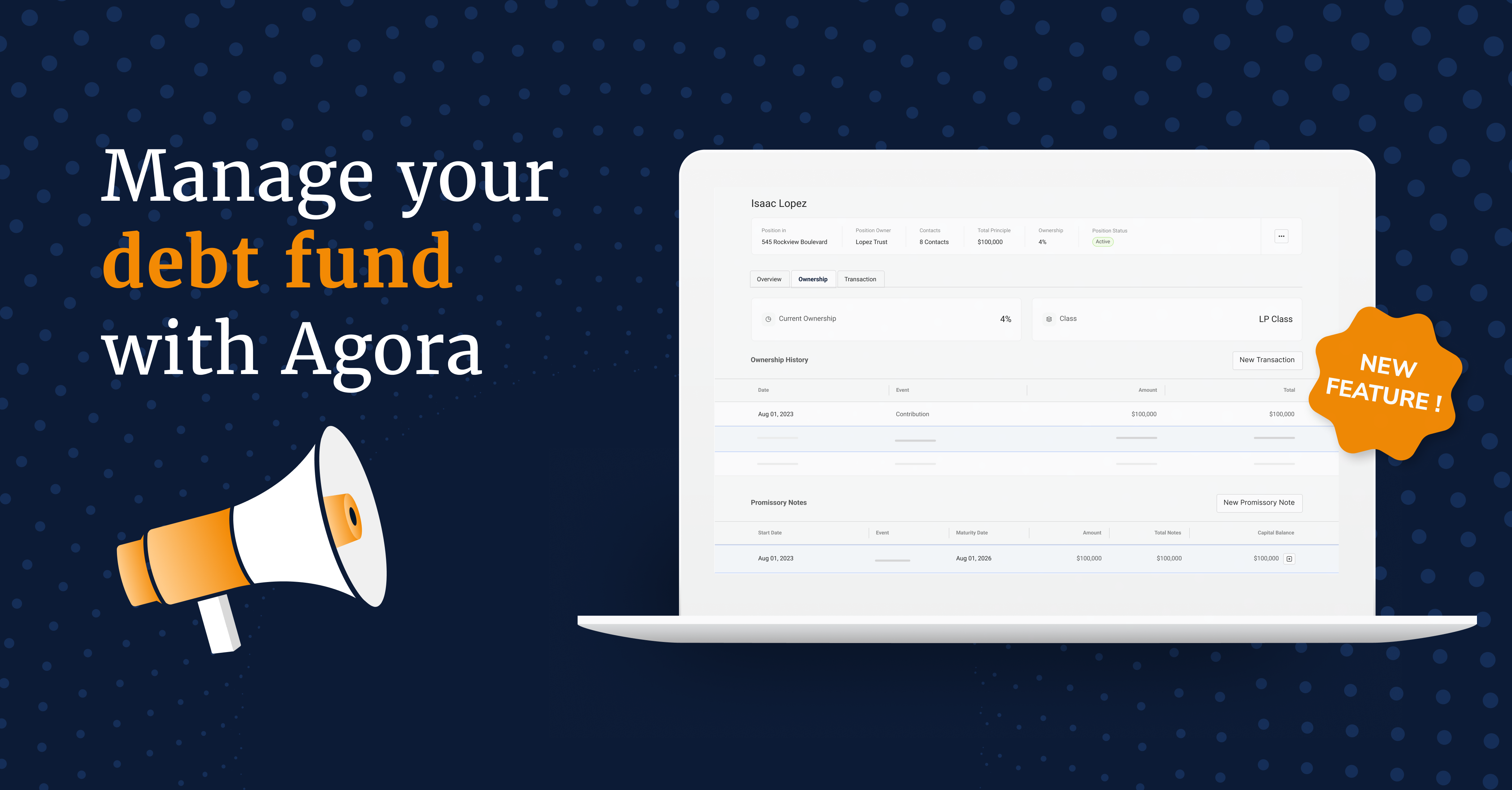 Agora now supports debt fund management