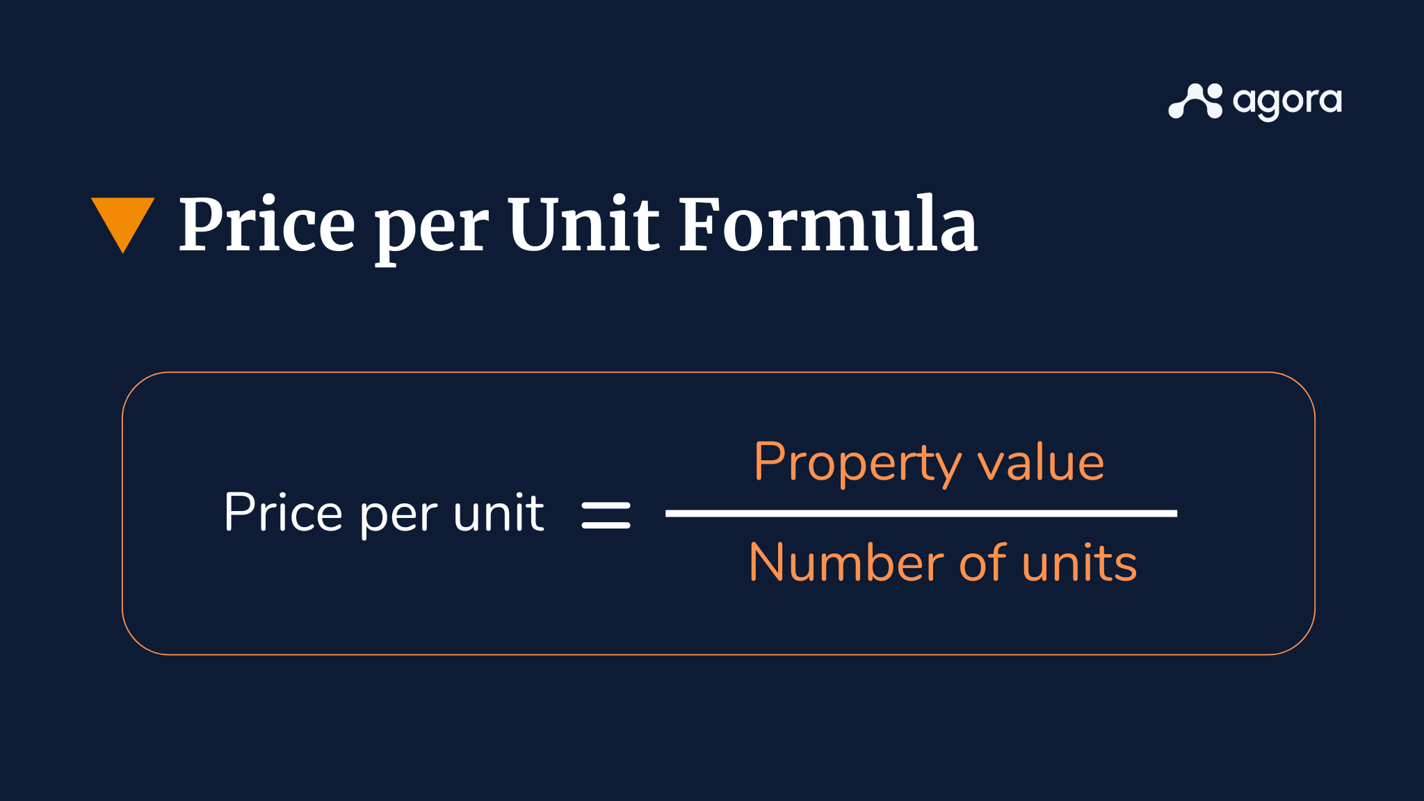 Price per unit formula in commercial real estate
