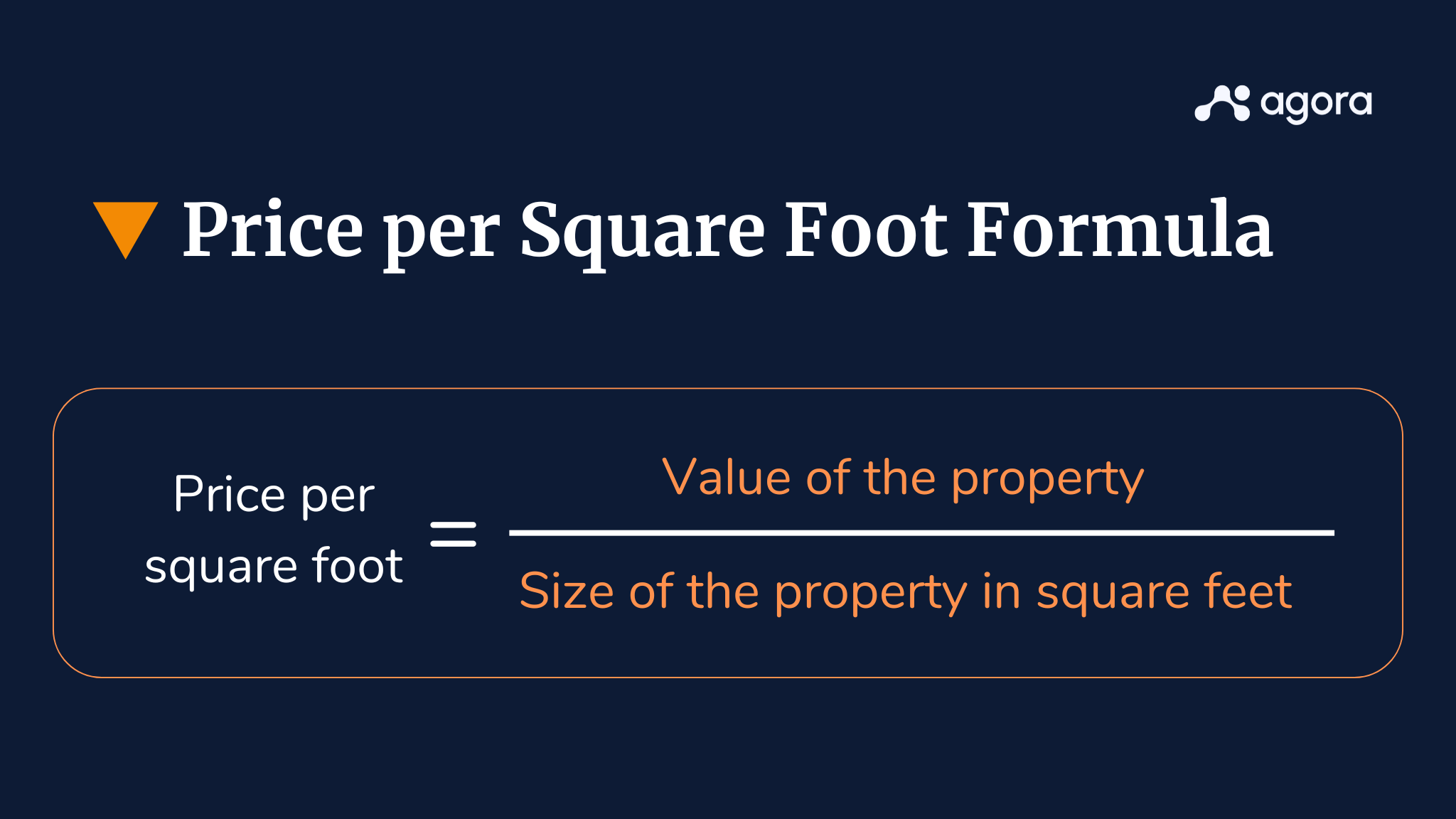 Price per square foot formula in commercial real estate