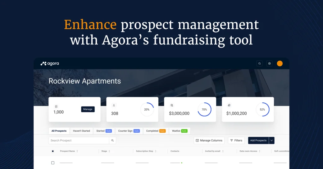Streamlined prospect management with Agora’s fundraising tool