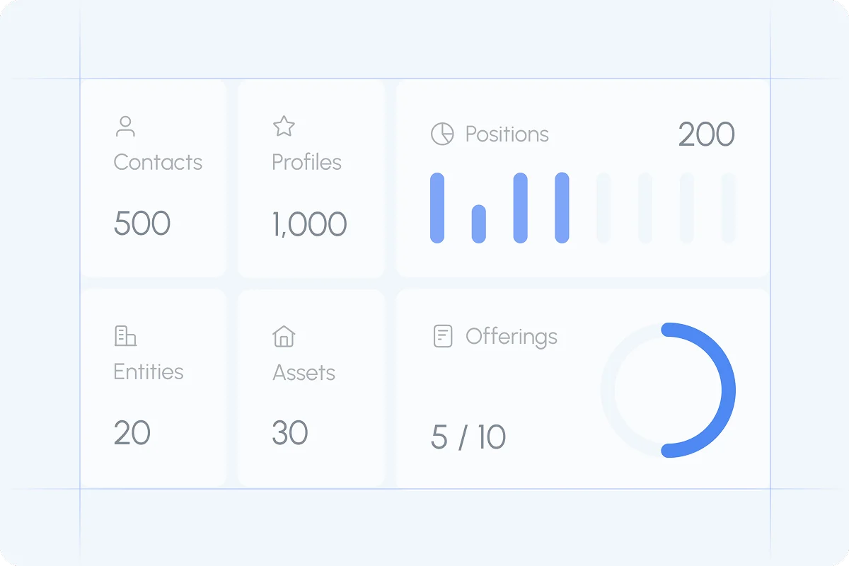 Full visibility across projects, funds, investors, and transactions