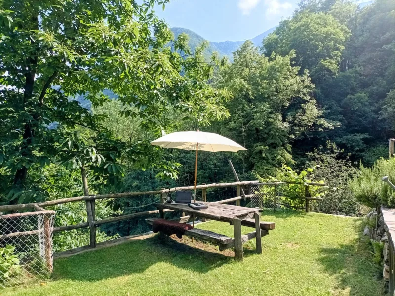 Dining table with valley view