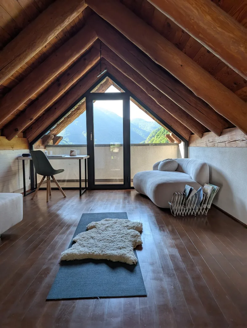 Living room fireplace detail