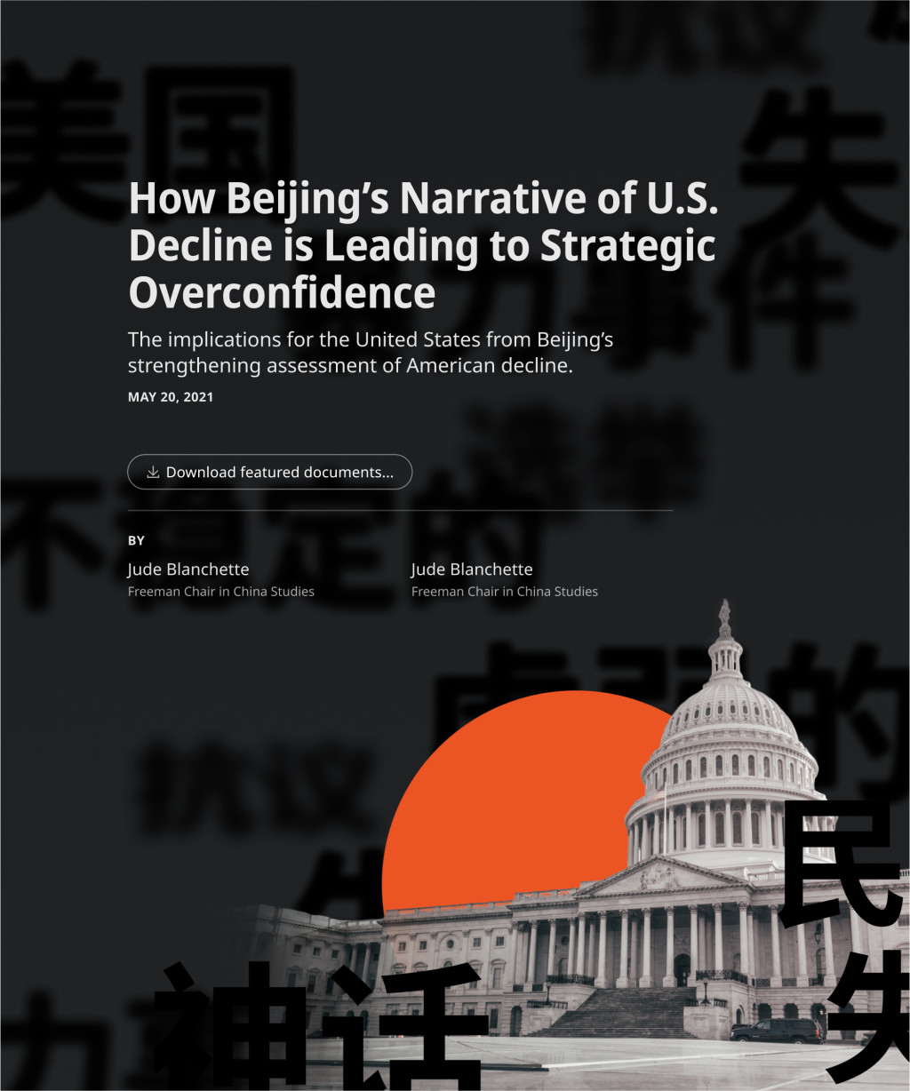 How Beijing's Narrative of U.S. Decline Is Leading to Strategic Overconfidence: Featured Image