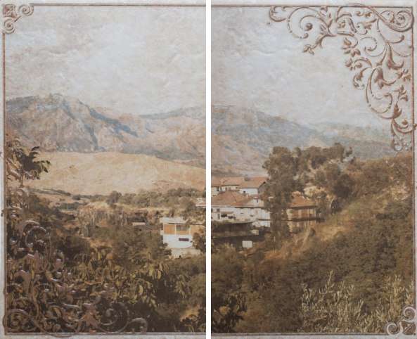 10301001648 Palermo beige panno 01 матовое панно 50х40, Gracia Ceramica бежевый купить СПб
