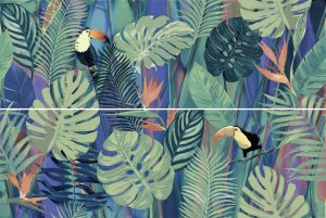 PWU11JGL1 Jungle панно 40*60, Alma Ceramica синий, зеленый купить СПб