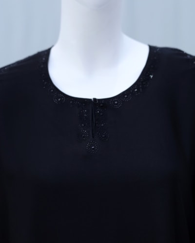 Deep Black Premium Modest Abaya – Elegant Ready-to-Wear