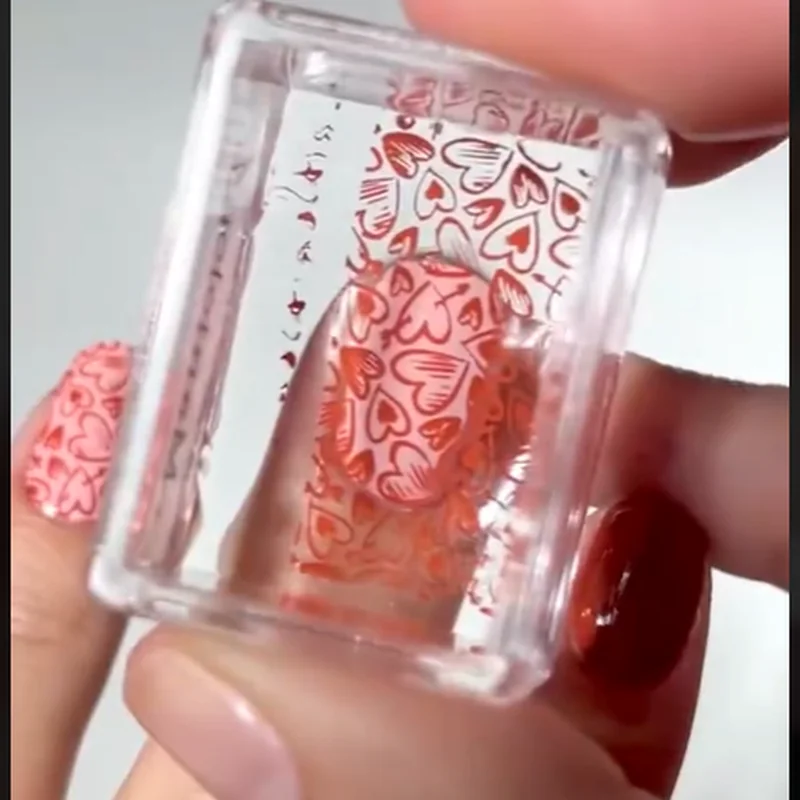 Detailed stamping plate pattern pickup technique showing polish application and scraper motion