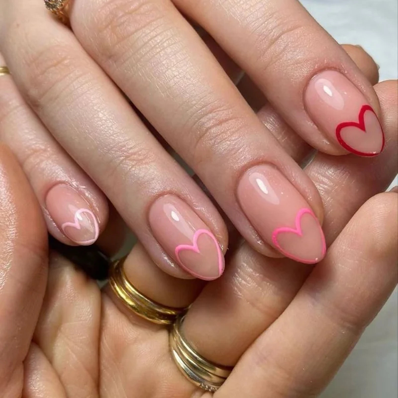 Occasion-specific styling guide for mismatched Valentine nails from casual to formal events