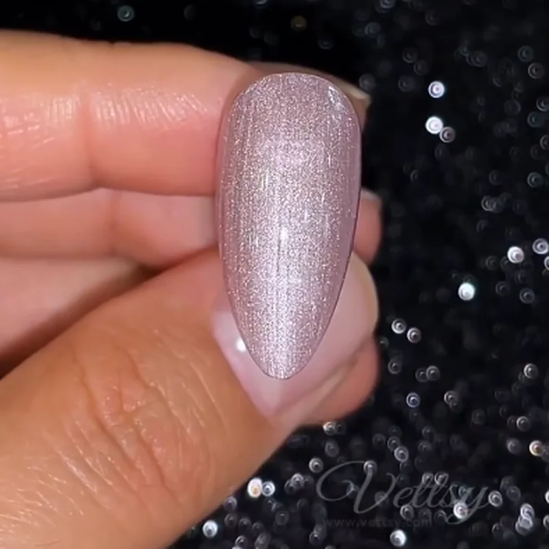 Nail surface preparation showing buffing dehydration and base coat for cat eye application