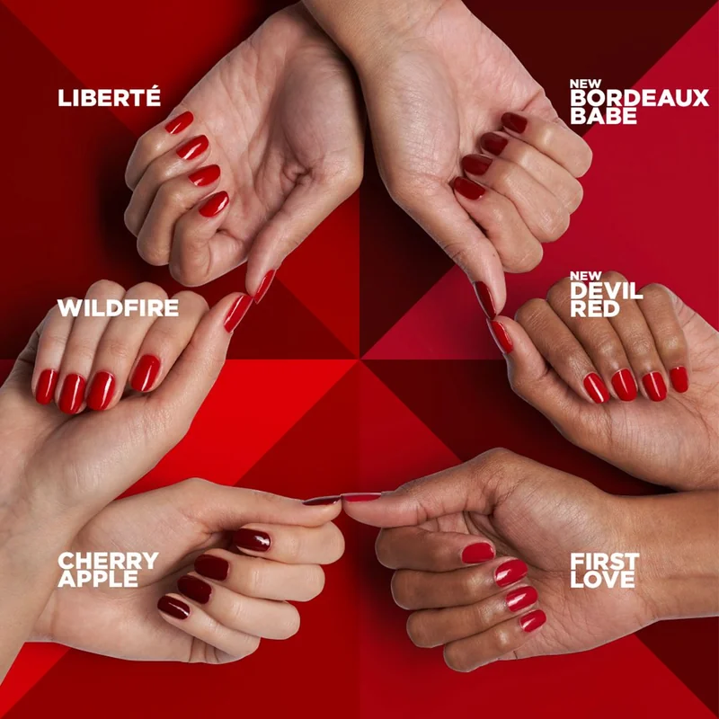 Visual comparison showing modern warm red versus traditional cool red Valentine nail philosophies