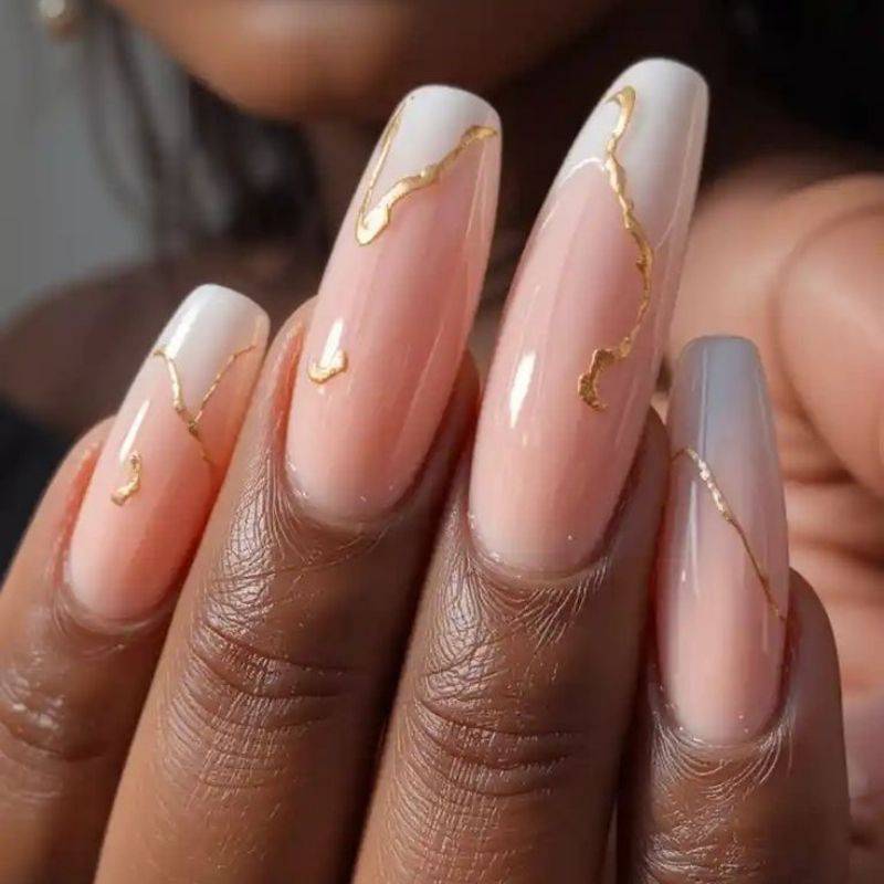 Bridal nail color guide for different skin tones and wedding dress styles