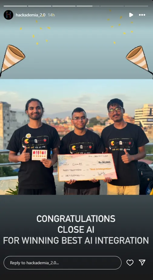 Won Hackademia 2.0 Hackathon image 1