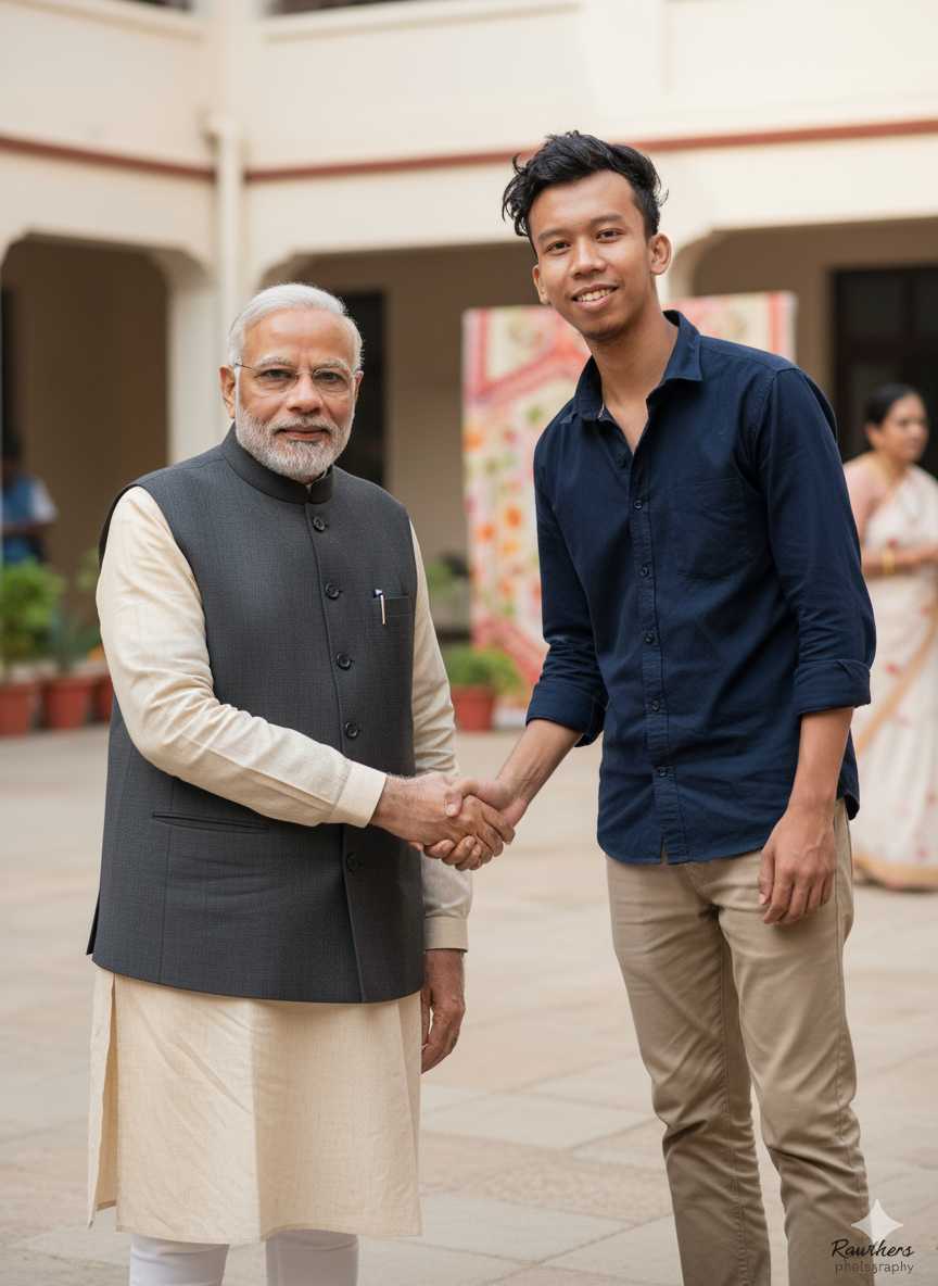 Candid Handshake with Narendra Modi
