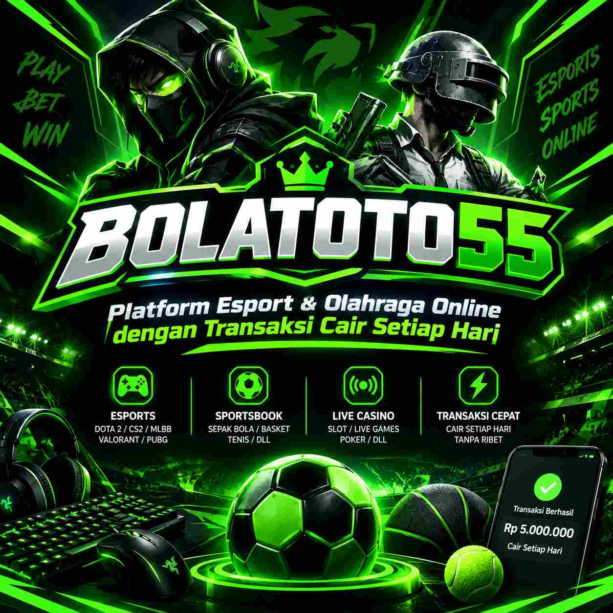 Official Game Bola BOLATOTO55 Terlengkap Aman 2026