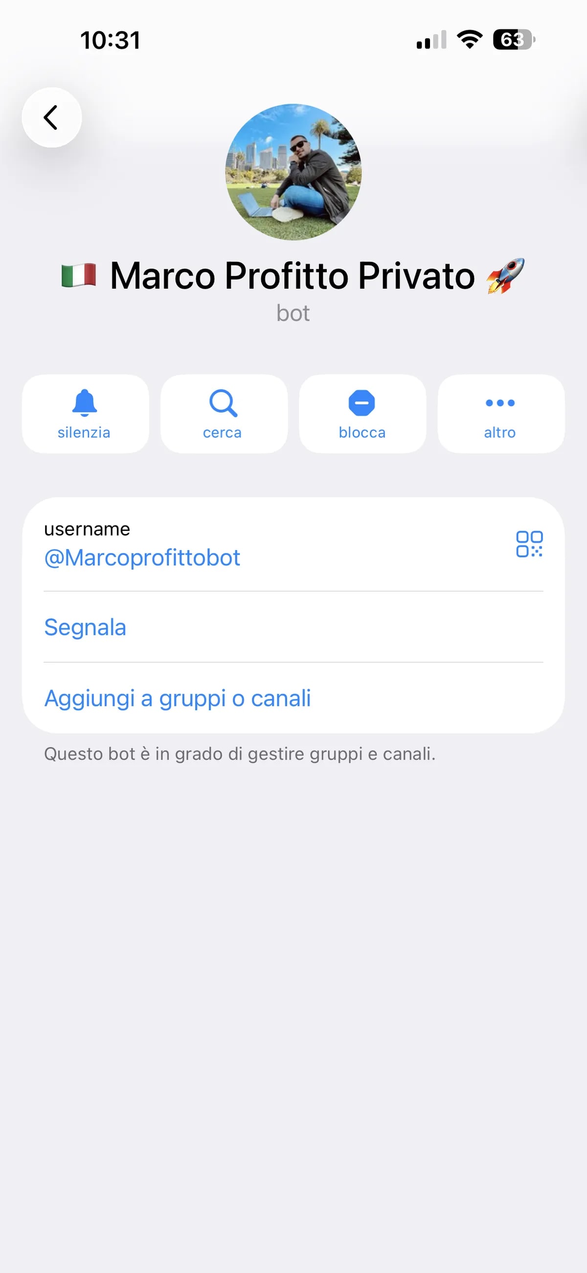 Screenshot truffa — Telegram · 3 giugno 2026