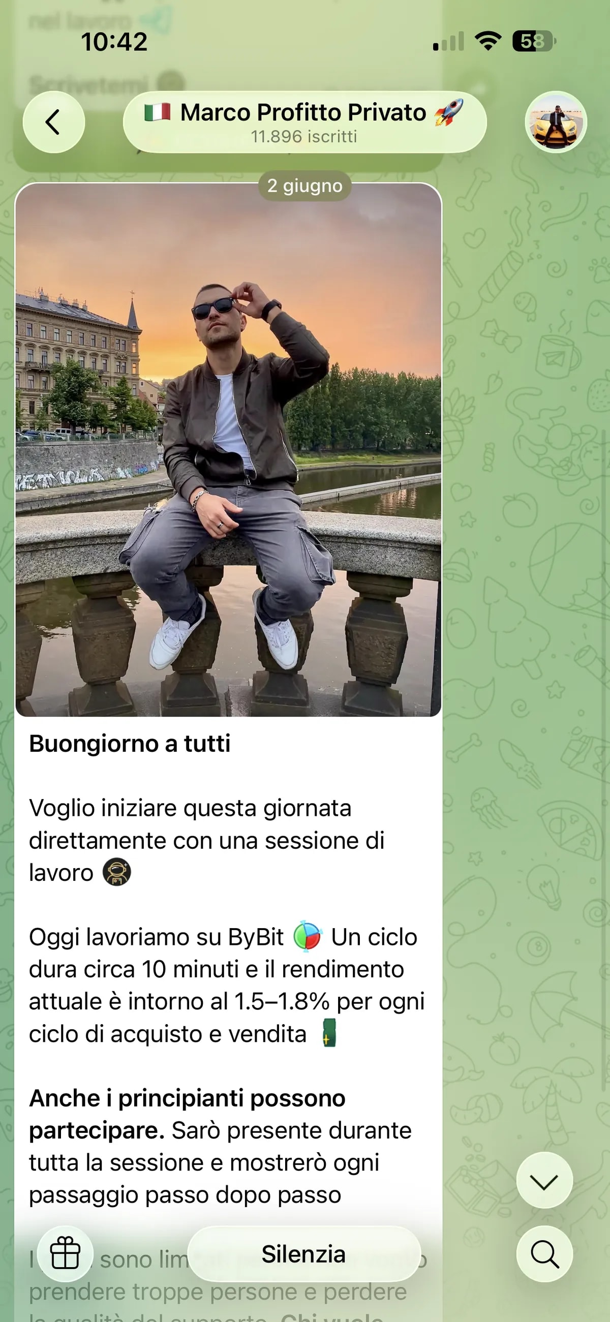 Screenshot truffa — Telegram · 2 giugno 2026