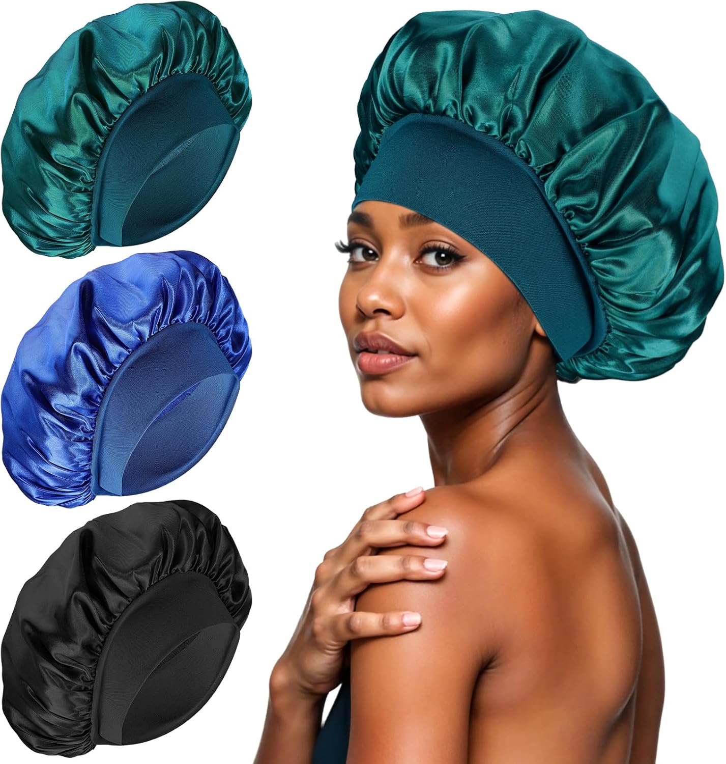Bonnet Satin Cheveux Nuit