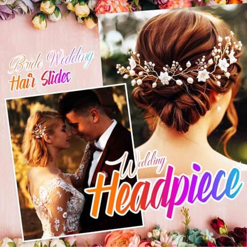 Vue 3 de Fleurs De Mariage Cheveux