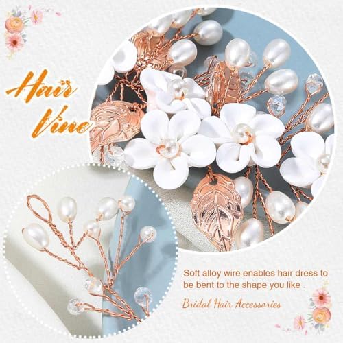 Vue 4 de Fleurs De Mariage Cheveux