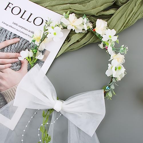 Vue 3 de Couronne De Cheveux Fleur