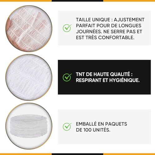 Vue 3 de Pcs Bandeau Elastique Jetable