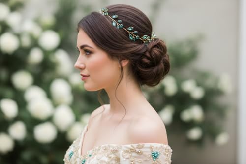 Vue 7 de Serretete De Mariee Vert