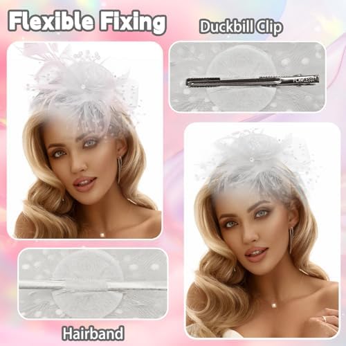 Vue 4 de Fascinator Pince Et