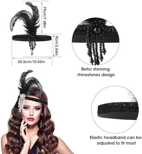 Vue 2 de Flapper Headpiece Pcs