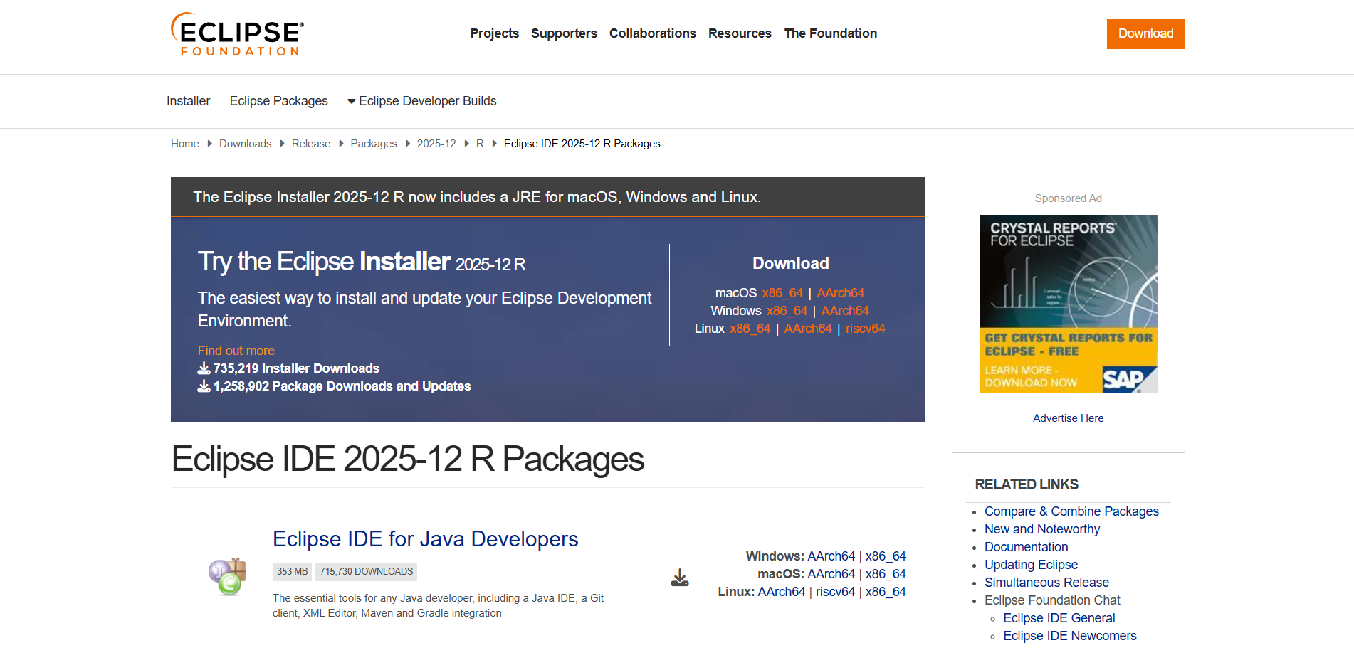 Eclipse Download Page
