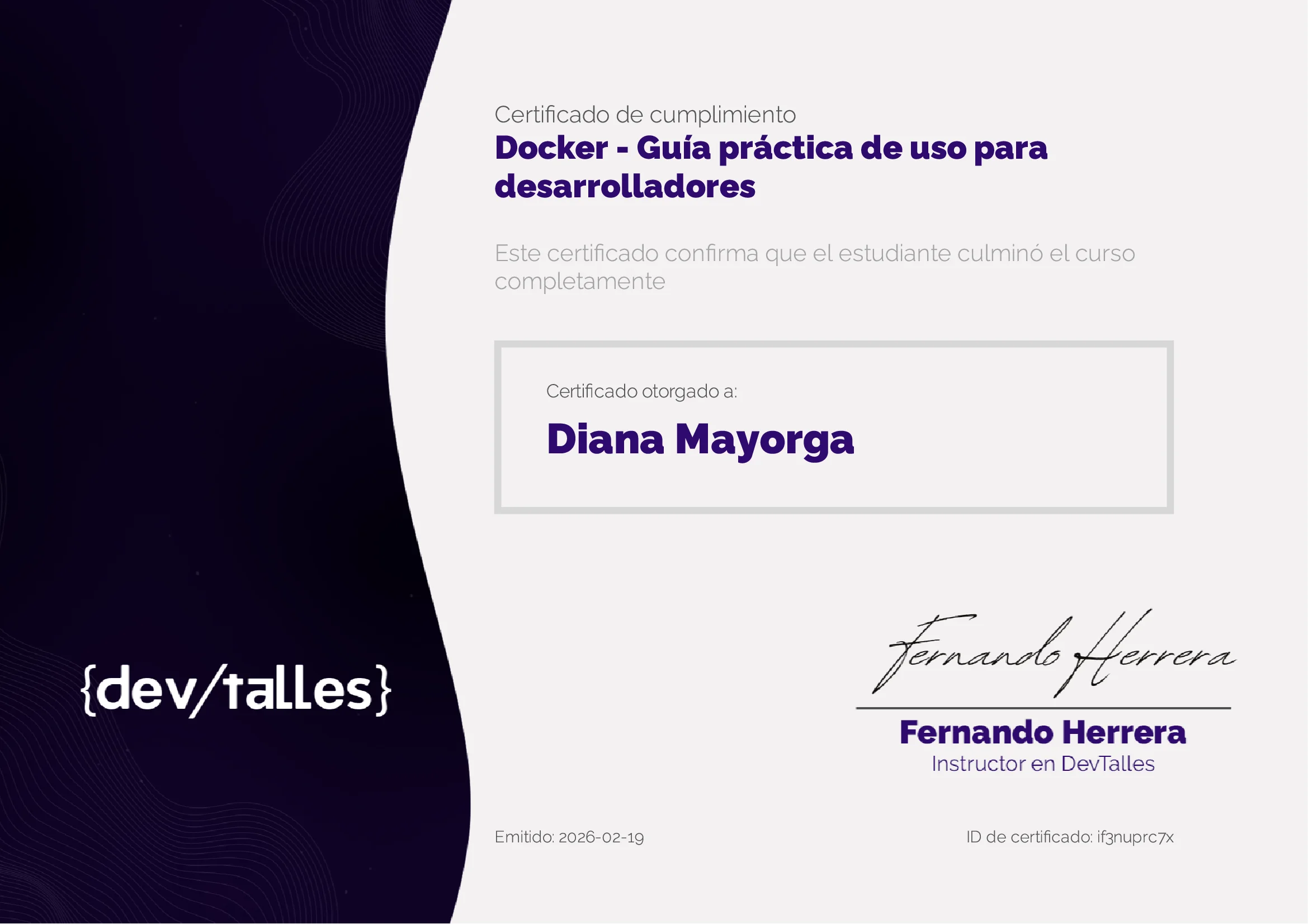 Certificado Docker - Guia práctica de uso para desarrolladores