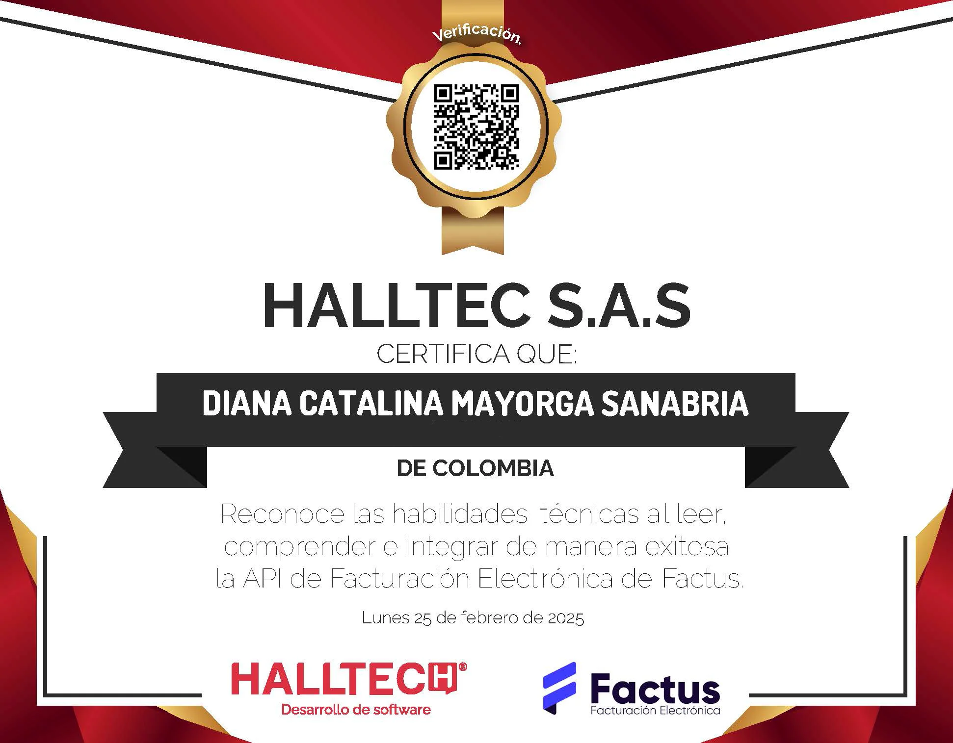 Certificado Halltec Factus