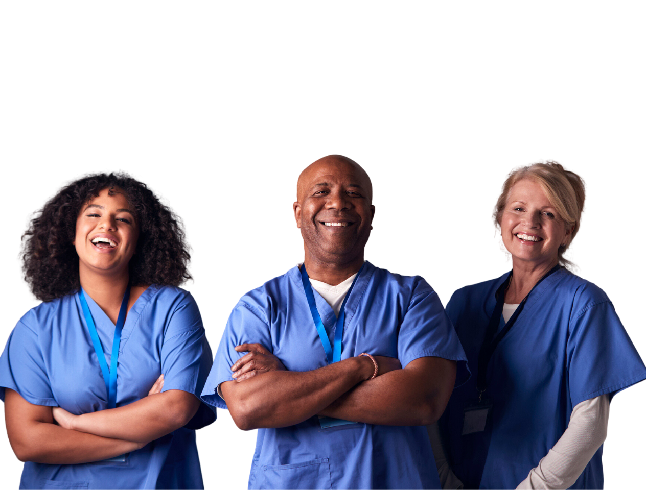 Three healthcare workers