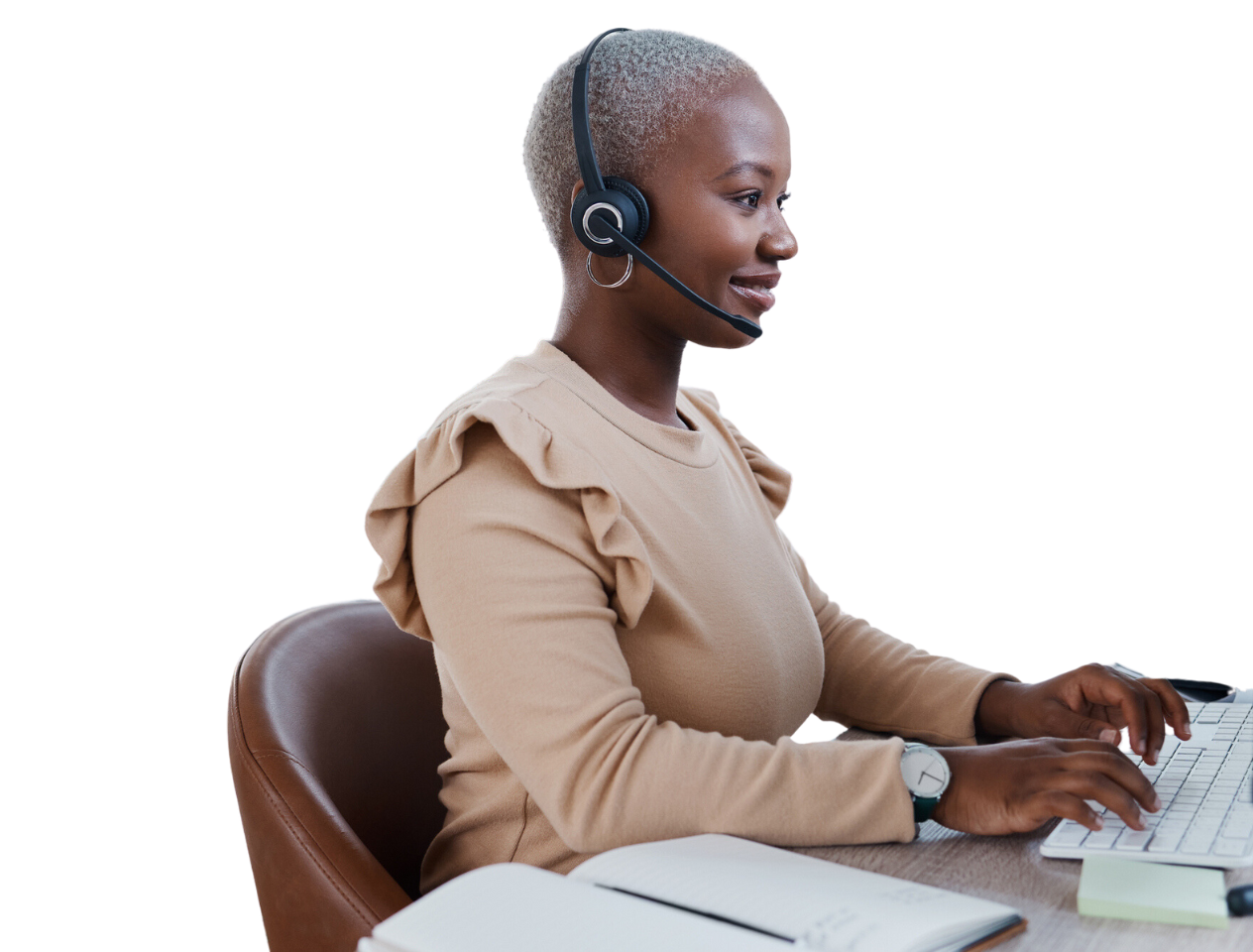 Female on a computer