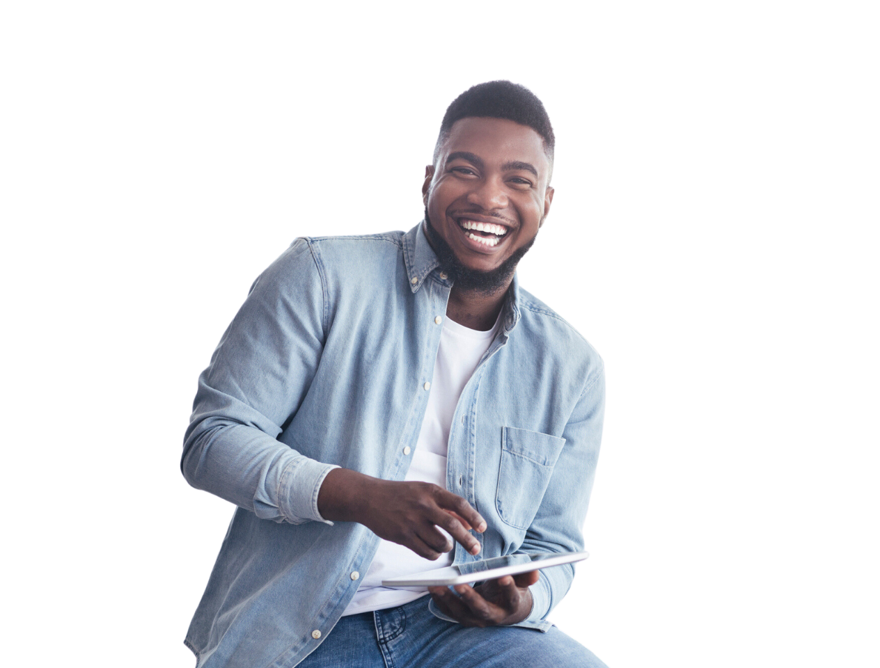 Student studying bookkeeping course on tablet at home