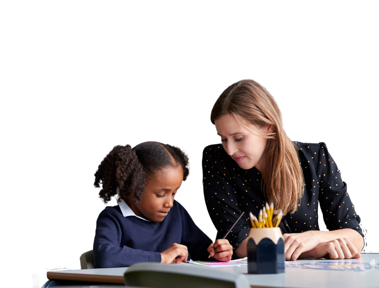 Teaching assistant with pupil