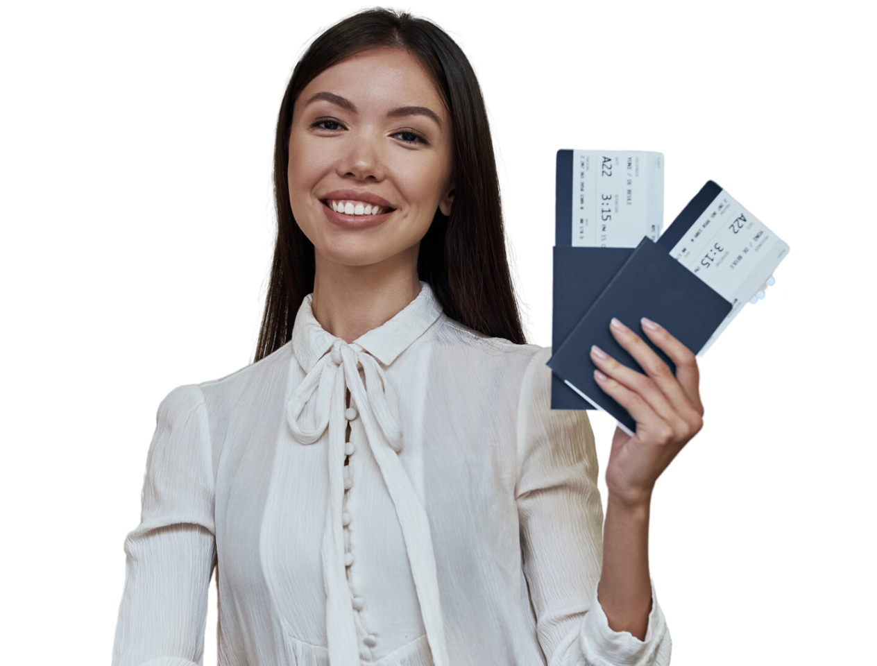 travel agent gives passport to travellers