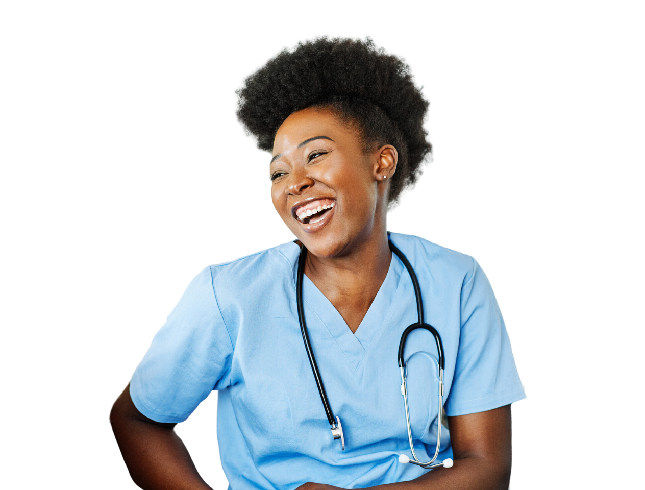 Nurse laughing