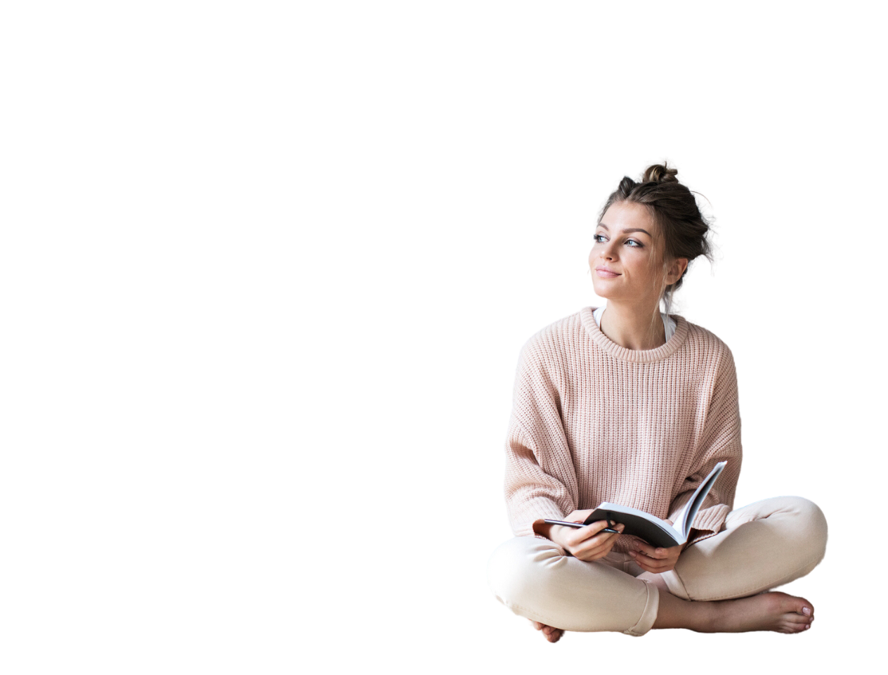 woman studying at home