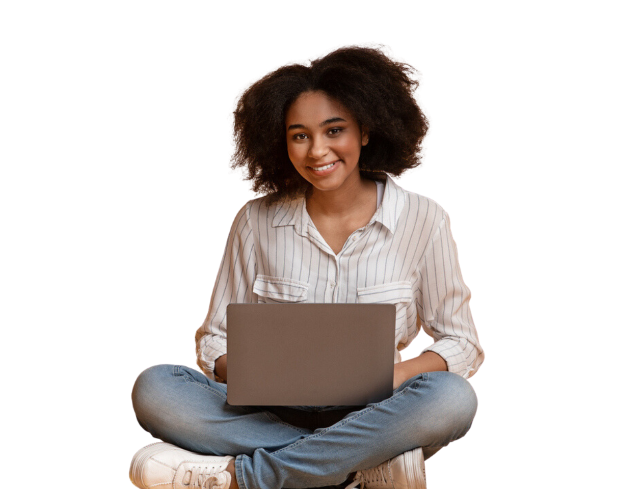 Woman working on her side hustle at home