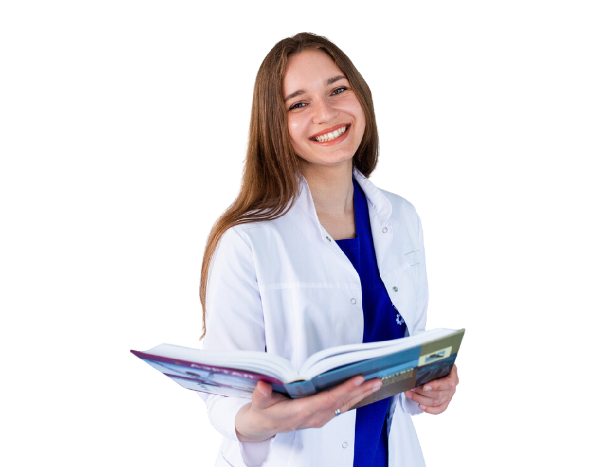 A Level Biology Student With Textbook