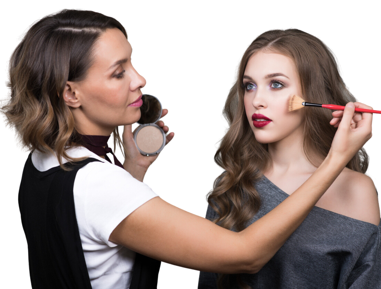 Make up artist applying make up to a client
