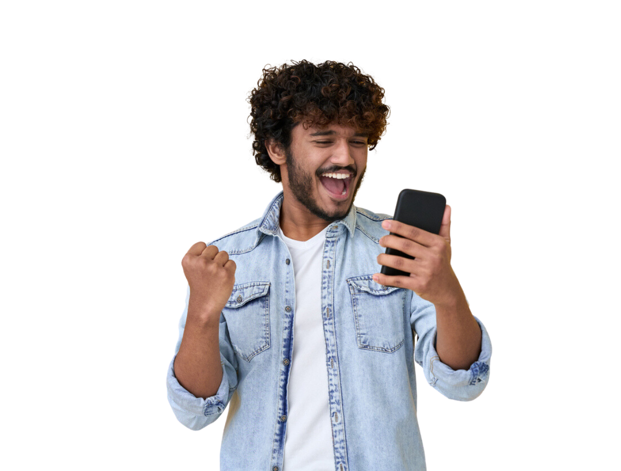 Young woman celebrating A Level results