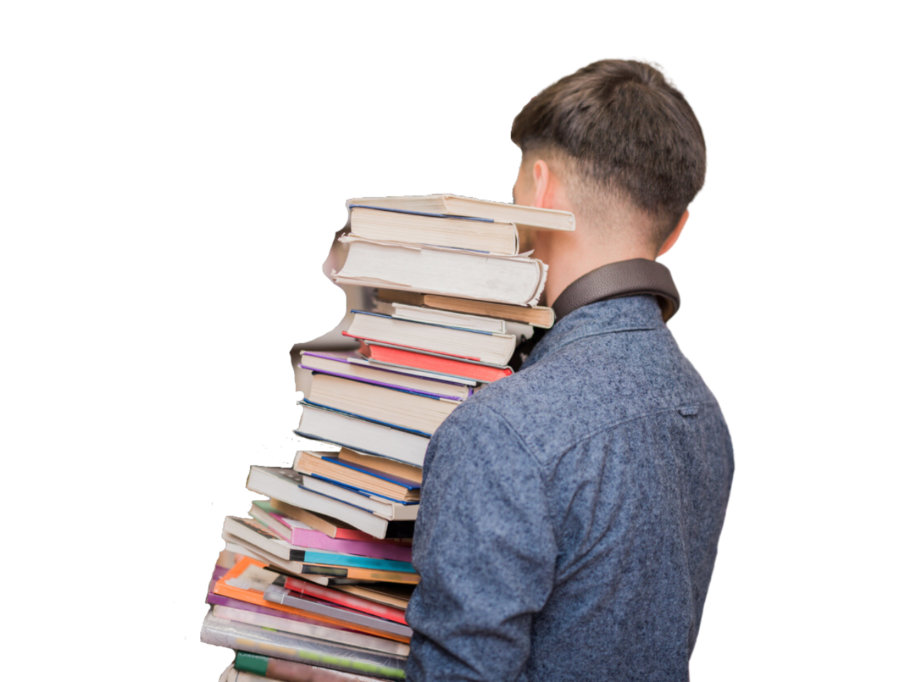Man carrying books