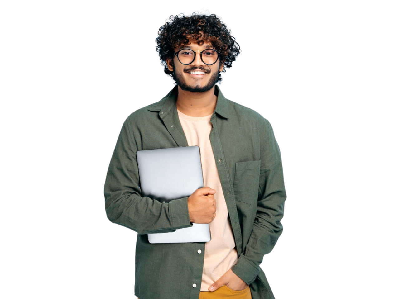 Man holding a laptop