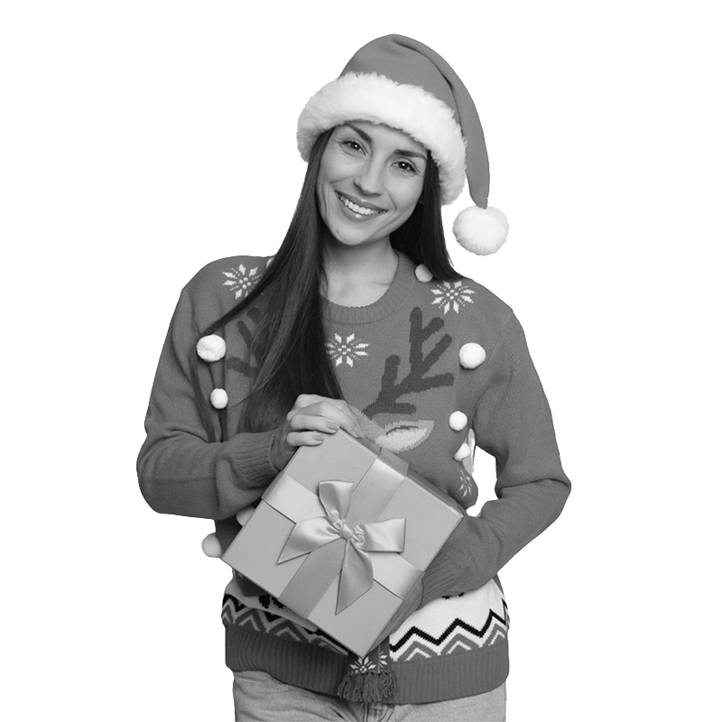 Woman holding a gift