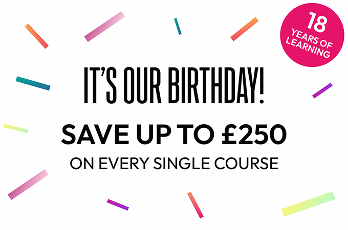 Get up to £250 off all courses