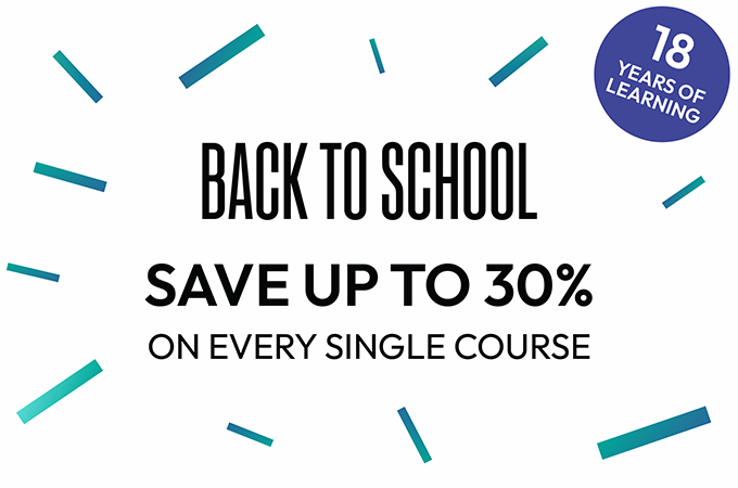 Get up to 30% off all courses