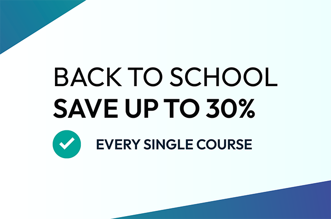 Get up to 30% off all courses