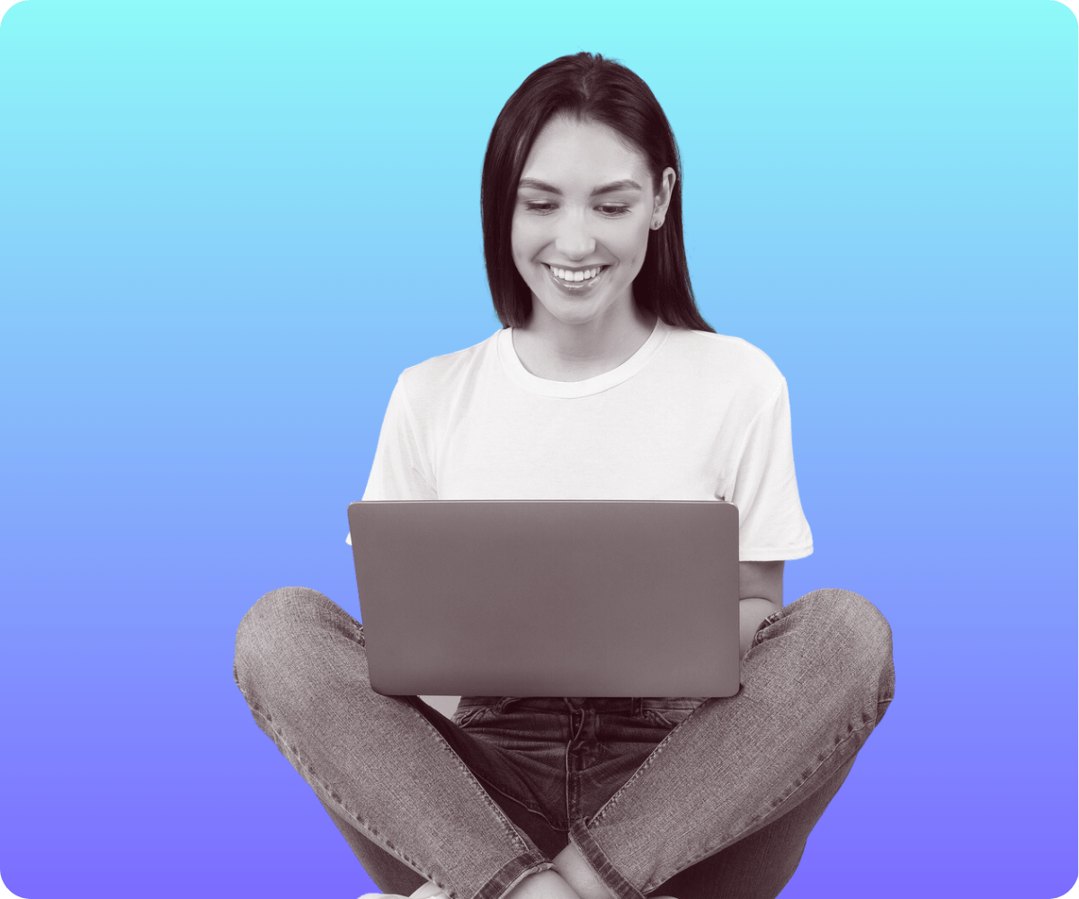 GCSE online learner studying on laptop